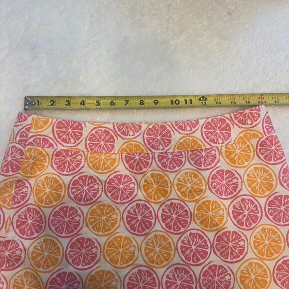 Vineyard Vines Women’s Citrus Orange Grapefruit Zip Up Mini Skirt Size 10 - Picture 4 of 7